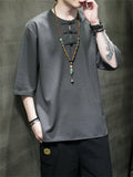 Casual Pure Color Loose Summer Shirt for Male