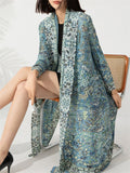 Vintage Ethnic Printed Cardigan Long Coat for Women