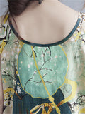 Summer Breathable Cozy Print Linen Tank Dress for Female