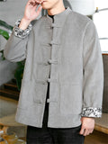 Men's Leisure Knot Button Thermal Cotton Padded Coat