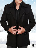 Male Stylish Wool Blend Removable Inner Liner Jacket