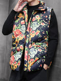 Men's Country Style Quilted Sleeveless Floral Coats