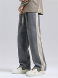 Men's Winter Side Stripe Corduroy Straight-Leg Pants