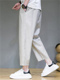 Loose Cozy Cotton Linen Ankle Length Casual Pants for Men