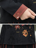 Ethnic Style Flower Embroidery Women's V Neck Lace Up Shirt