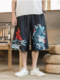 Soft Smooth Oversized Print Beach Shorts for Men