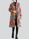 Women's Cute Abstract Print Super Warm Plush Lining Coat