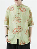 Men's Retro All-Over Dragon Print Tang Suit Summer Shirt