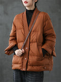 Female Light Chic Winter Short White Duck Down Coats