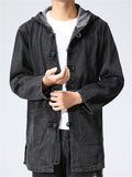 Men's Chinese Style Denim Hooded Jackets