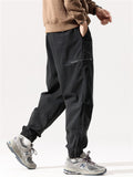 Male Zippered Pocket Comfort Drawstring Work Pants