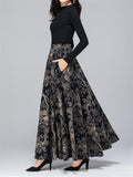 Women's Spring Flower Tree Branch Print A-line Pleated Skirt