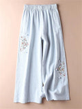 Female Ethnic Style Embroidered Relaxed Fit Thin Pants