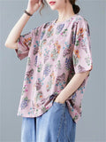 Oversized Loose Summer Floral Shirt for Women