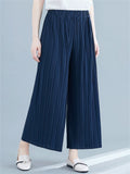 Ladies Solid Color Temperament Wide Leg Pleated Pants