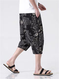 Men's Holiday Print Drawstring Summer Casual Shorts