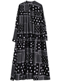 Women's Black & White Polka Dot Plaid Pleated Dress