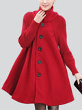 Women's Chic Splicing High Neck Elegant Cape Woolen Coat