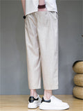 Loose Cozy Cotton Linen Ankle Length Casual Pants for Men