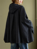 Women's Chic Hooded Windproof Cape Trench Coat