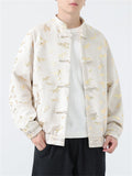 Male Bamboo Leaves Pattern Traditional Chinese Jackets