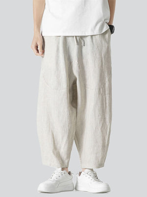 Men's Comfortable Linen Loose Solid Color Casual Pants