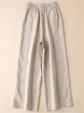 Women's Elastic Waist Solid Color Casual Pants