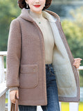 Middle-aged and Elderly Women's Cosy Faux Lamb Wool Coats