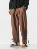 Men's Leisure All Match Lace Up Cozy Linen Pants