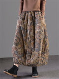 Ladies Retro Ethnic Style Printed Loose Autumn Winter Skirts