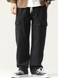 Men's Spring Casual Drawstring Multi-Pocket Cargo Pants