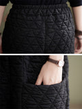 Female Winter Casual Keep Warm Rhombus Cotton Pants