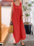 Women's Summer Holiday Sleeveless Linen Dresses