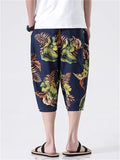 Men's Holiday Print Drawstring Summer Casual Shorts