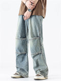 Streetwear Baggy Straight-Leg Denim Pants for Men