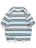 Popular Short Sleeve Striped Shirt for Male