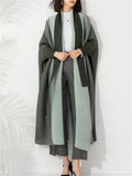 Leisure Gradient Color Flowy Long Coat for Lady