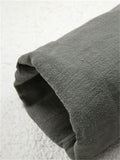 Men's Winter Plain Linen One Button Cotton Padded Coat