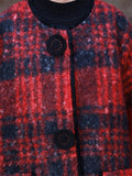 Winter Casual Single-breasted Plaid Coats for Ladies