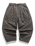 Warm Casual Male Cotton-padded Diamond Pattern Pants