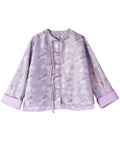 Women's Elegant Tassel Button Chrysanthemum Print Jacket