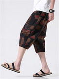 Men's Holiday Print Drawstring Summer Casual Shorts