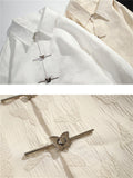 Men's Chinese Style Butterfly Buckle Jacquard Spring Shirt