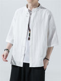 Cozy Half Sleeve Pure Color Shirts for Men