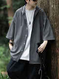 Men's 3/4 Sleeve Fake Two-piece Ice Silk Jacket