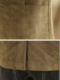 Spring Notched Collar One Button Corduroy Jacket for Women