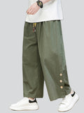 Men's Casual Cotton Linen Drawstring Summer Straight-Leg Pants