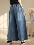 Female Comfortable Large Size Versatile Wide-leg Jeans