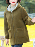 Middle-aged and Elderly Women's Cosy Faux Lamb Wool Coats