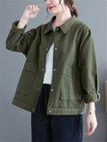 Women's Casual Lapel Single-Breasted Loose Jacket